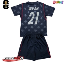 Stany Zjednoczone Timothy Weah #21 Koszulka Wyjazdowa dzieci MŚ 2026 Krótki Rękaw (+ krótkie spodenki)